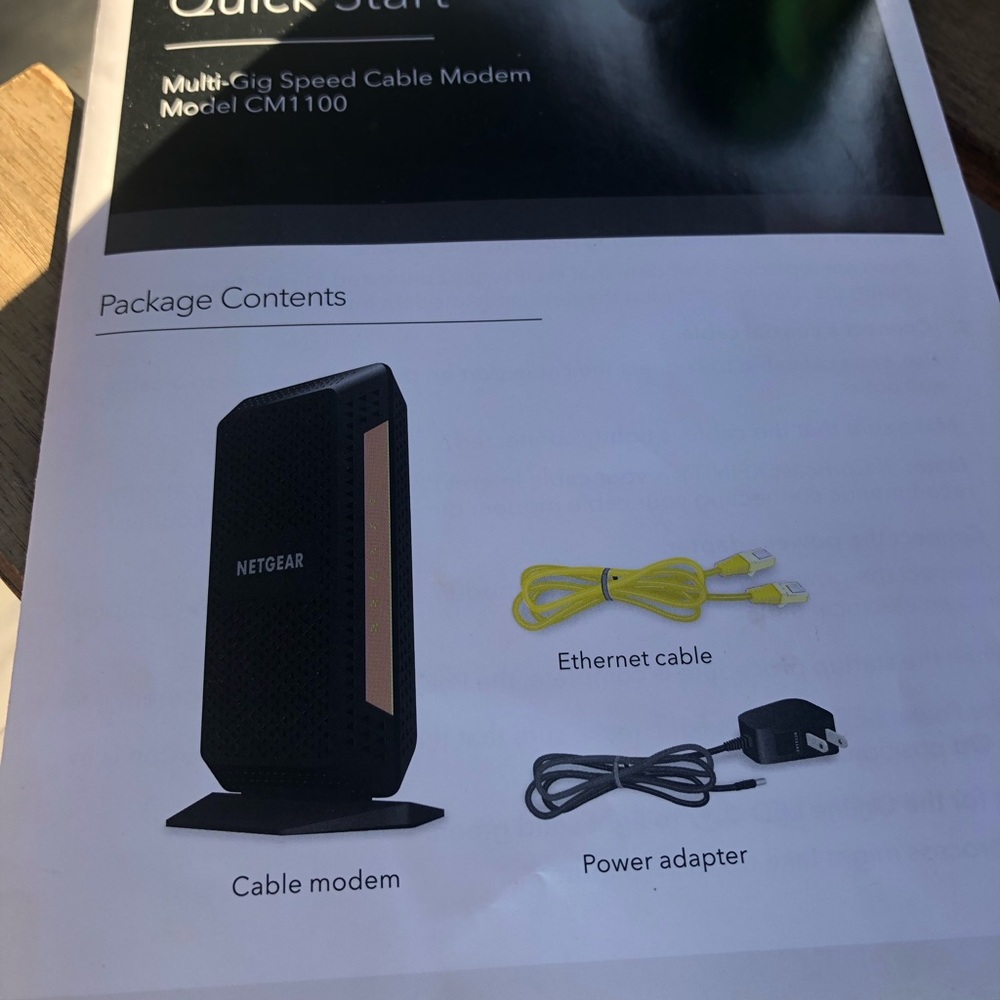 Netgear cable modem — super fast!